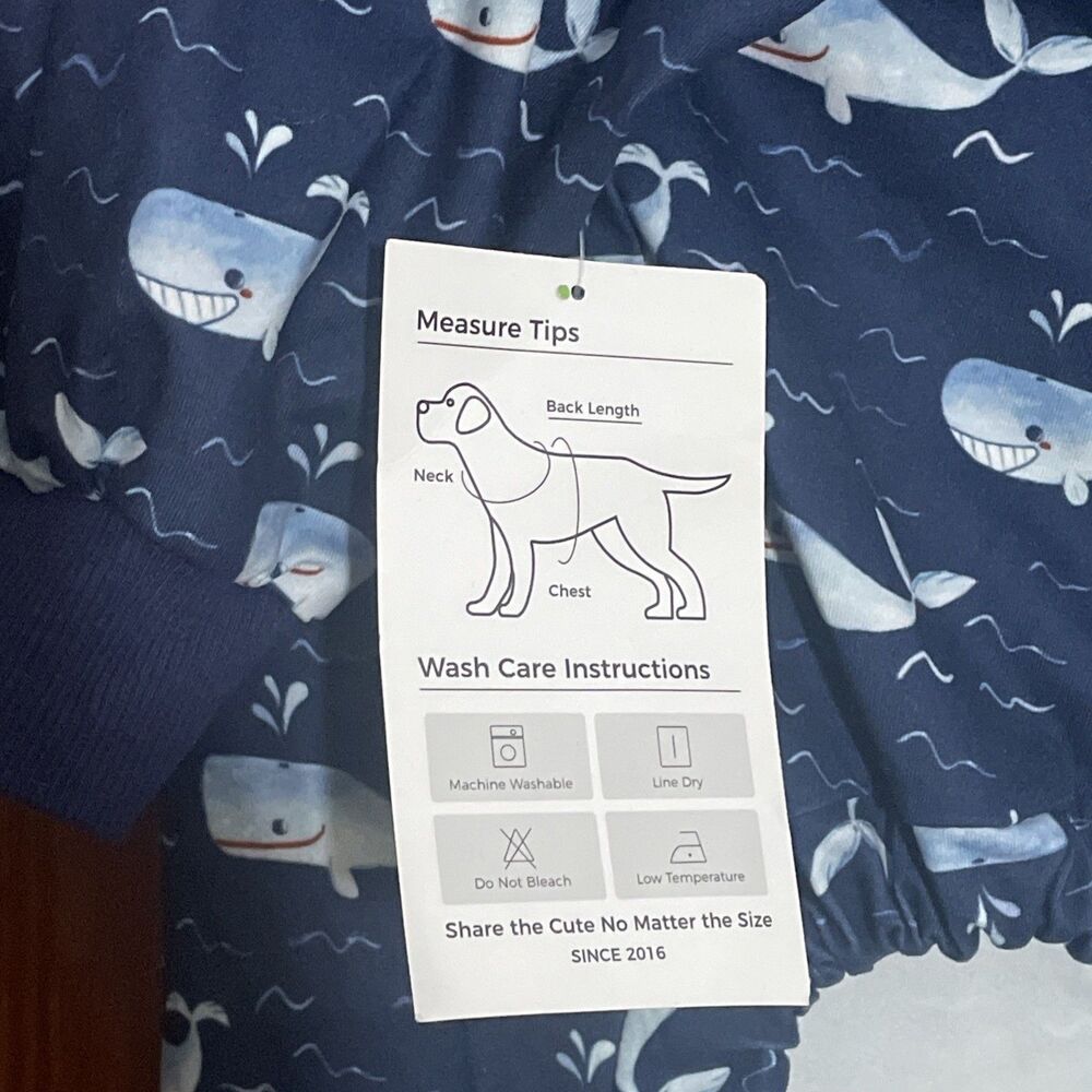 LovinPet Dog Shirt Sun Shield Shirt Ocean Whales Print Lightweight Pullover NWT - Picture 7 of 8